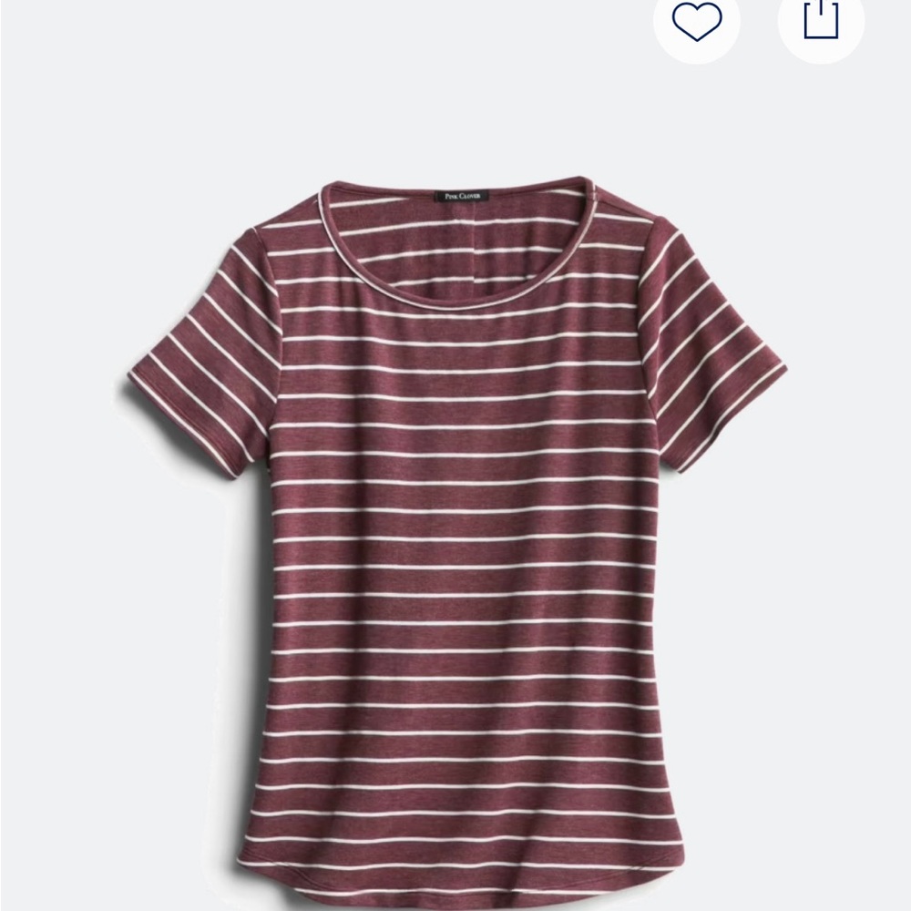 Pink Clover Red Fitted Short Sleeve T-Shirt